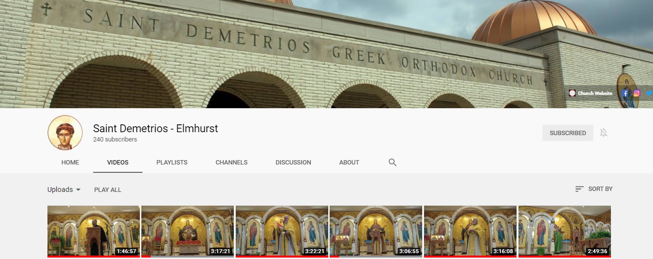 St. Demetrios (Elmhurst) YouTube Channel
